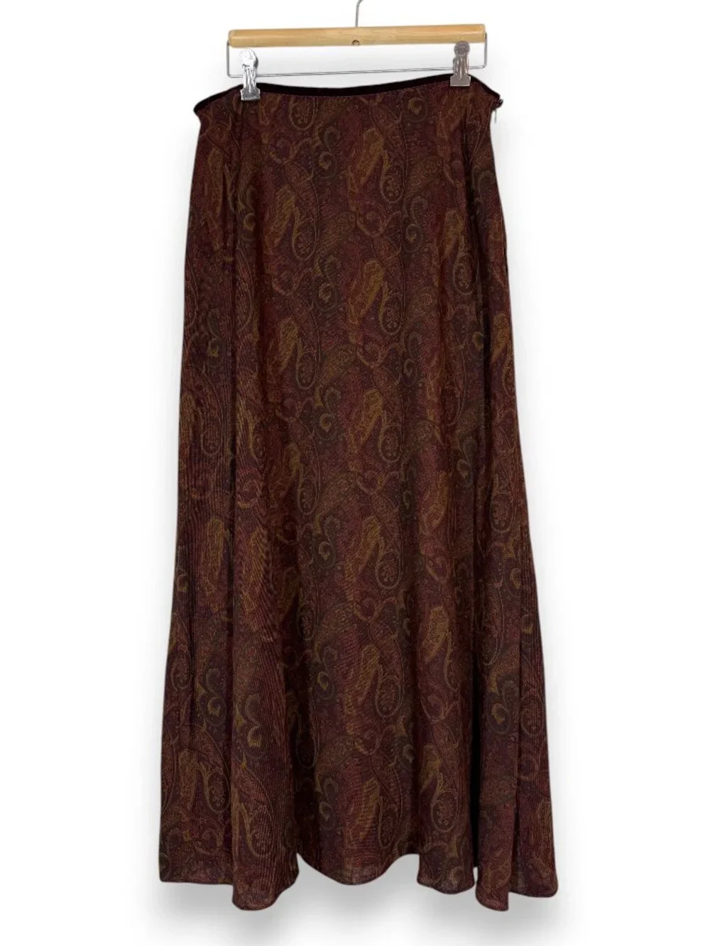 Ralph Lauren Paisley Brown Maxi Skirt Classic Cottagcore Preppy  Academia 8
